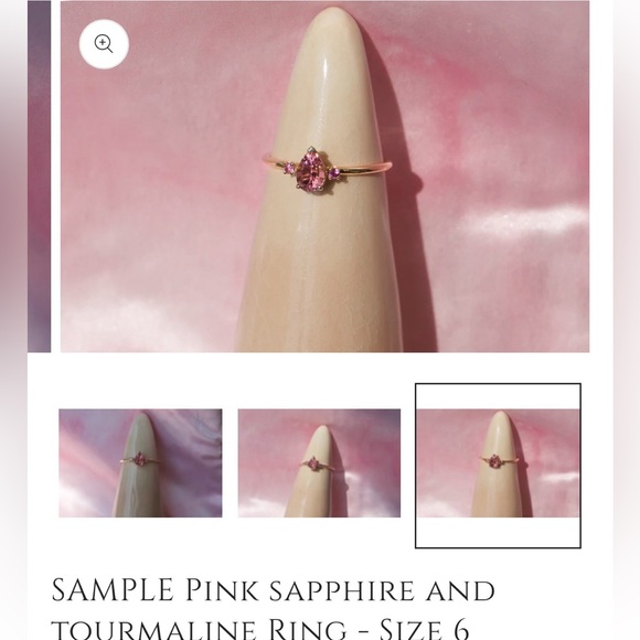 Sofia zakia - PINK SAPPHIRE AND TOURMALINE RING - SIZE 6 - 14k yellow gold - Picture 5 of 6